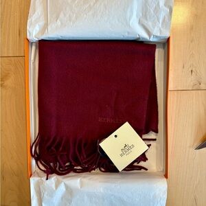 Hermès Burgundy Scarf NWT